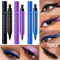 3-Piece Double-Headed Star Stamp Eyeliner Set - Waterproof & Long Lasting
