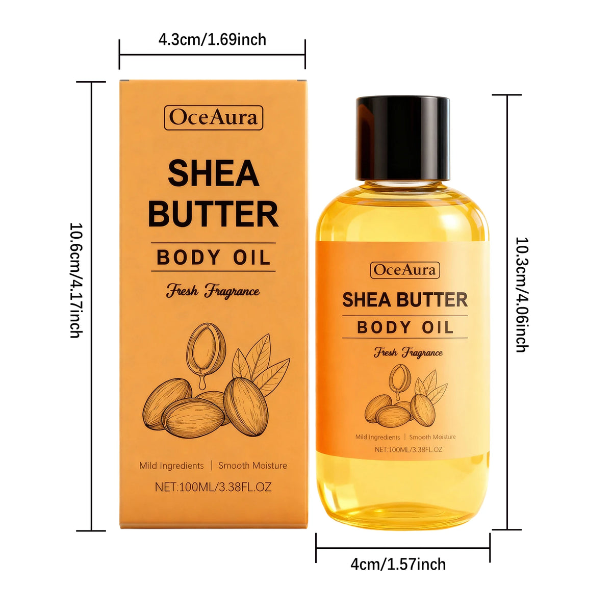 Lightweight Shea Butter Moisturizing Body Oil for Dry Skin