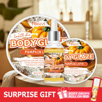Pumpkin Body Care Set with Body Drops, Body Glaze, and Roll-on