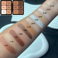 12-Shade Multi-Use Cream Blush, Contour, and Concealer Palette
