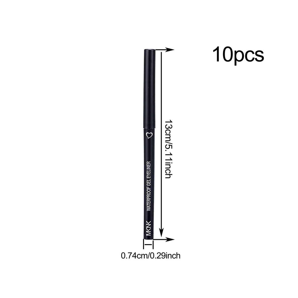 10-Piece Waterproof Matte Brown Gel Eyeliner Pencil Set