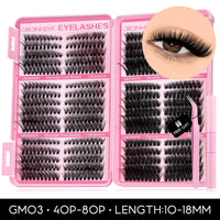 640 Pcs D Curl Lash Clusters Kit with Waterproof Reusable Extensions