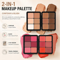 12-Shade Multi-Use Cream Blush, Contour, and Concealer Palette