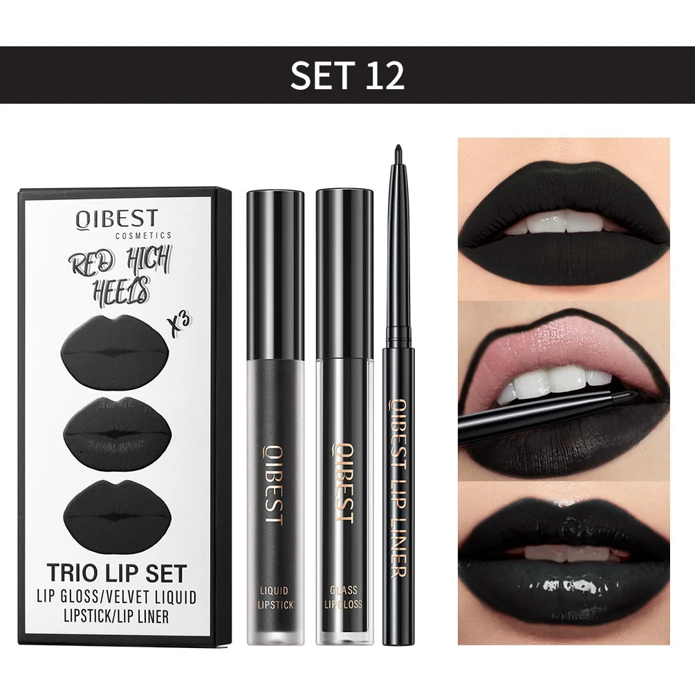 3pcs Matte Liquid Lipstick and Lip Liner Set