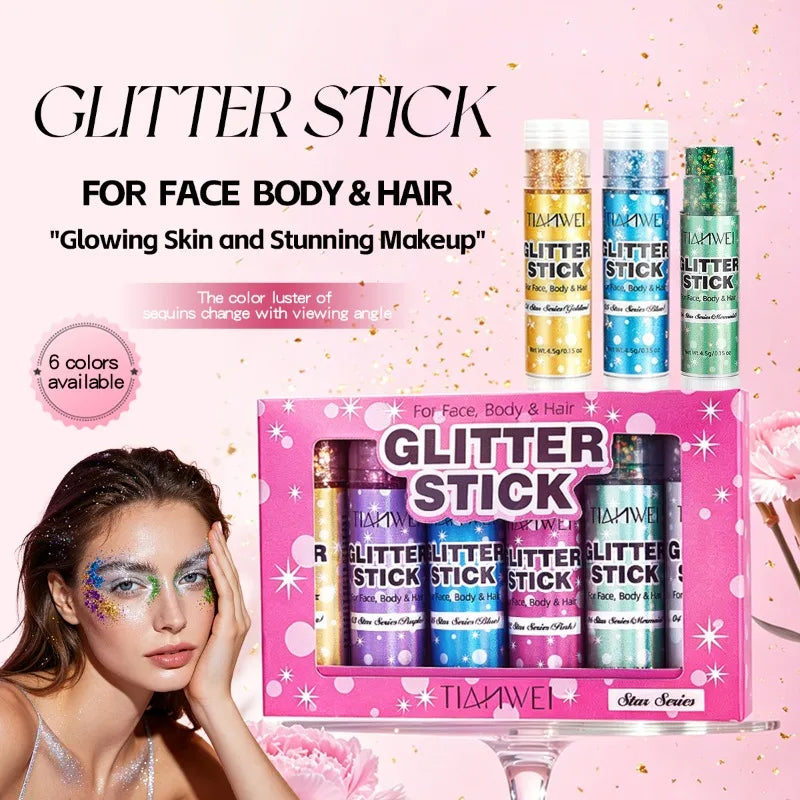Sparkling Sequins Glitter Gel Stick for Face, Body, and Eyes