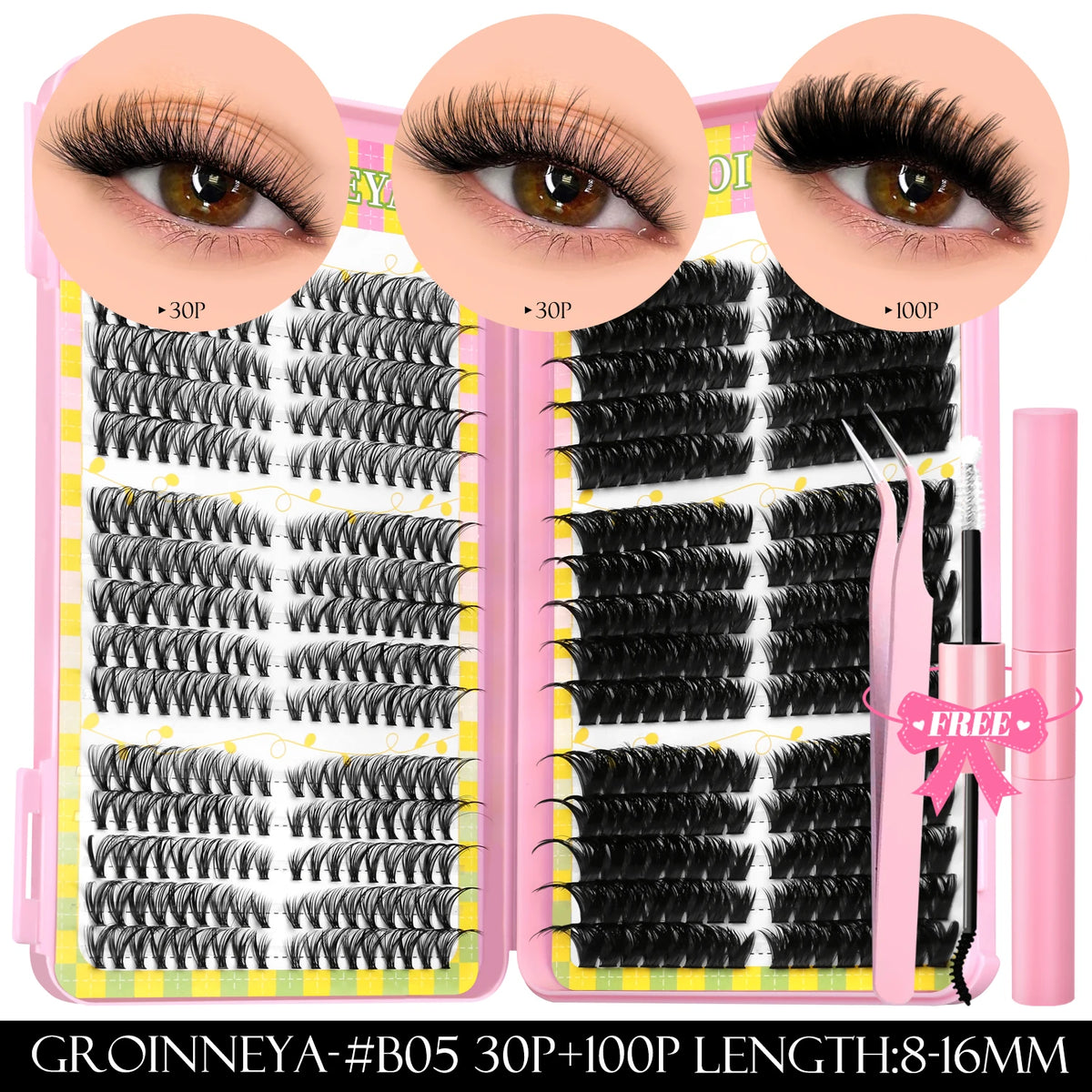 540pcs Lash Clusters Kit with Bond and Seal