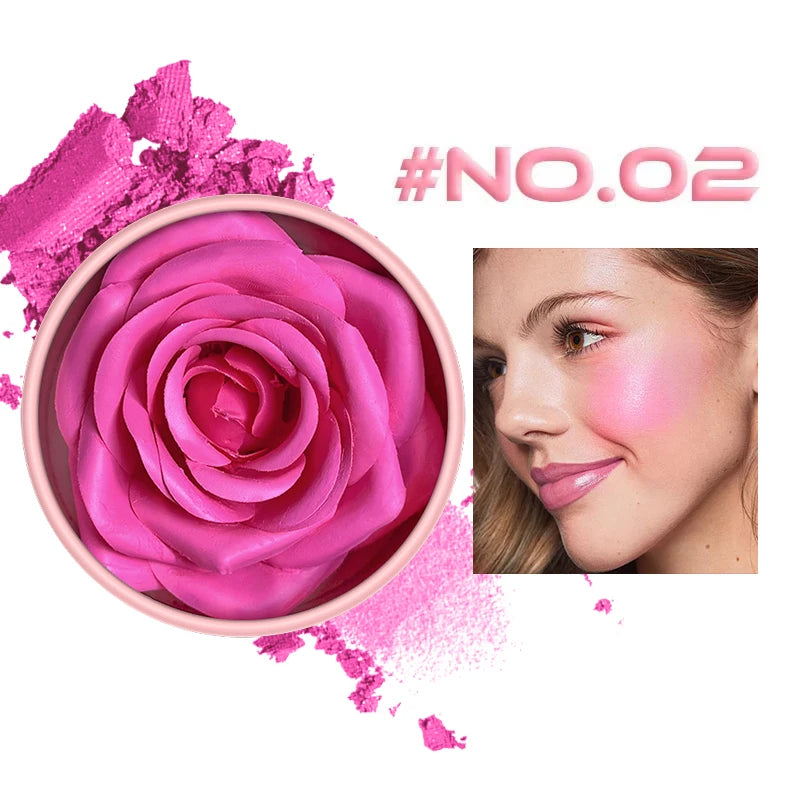 3D Rose Petal Floral Blush and Natural Highlighter