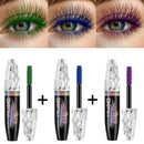 3pcs 5D Silk Fiber Waterproof Mascara Set - Black, Green, Blue, Purple