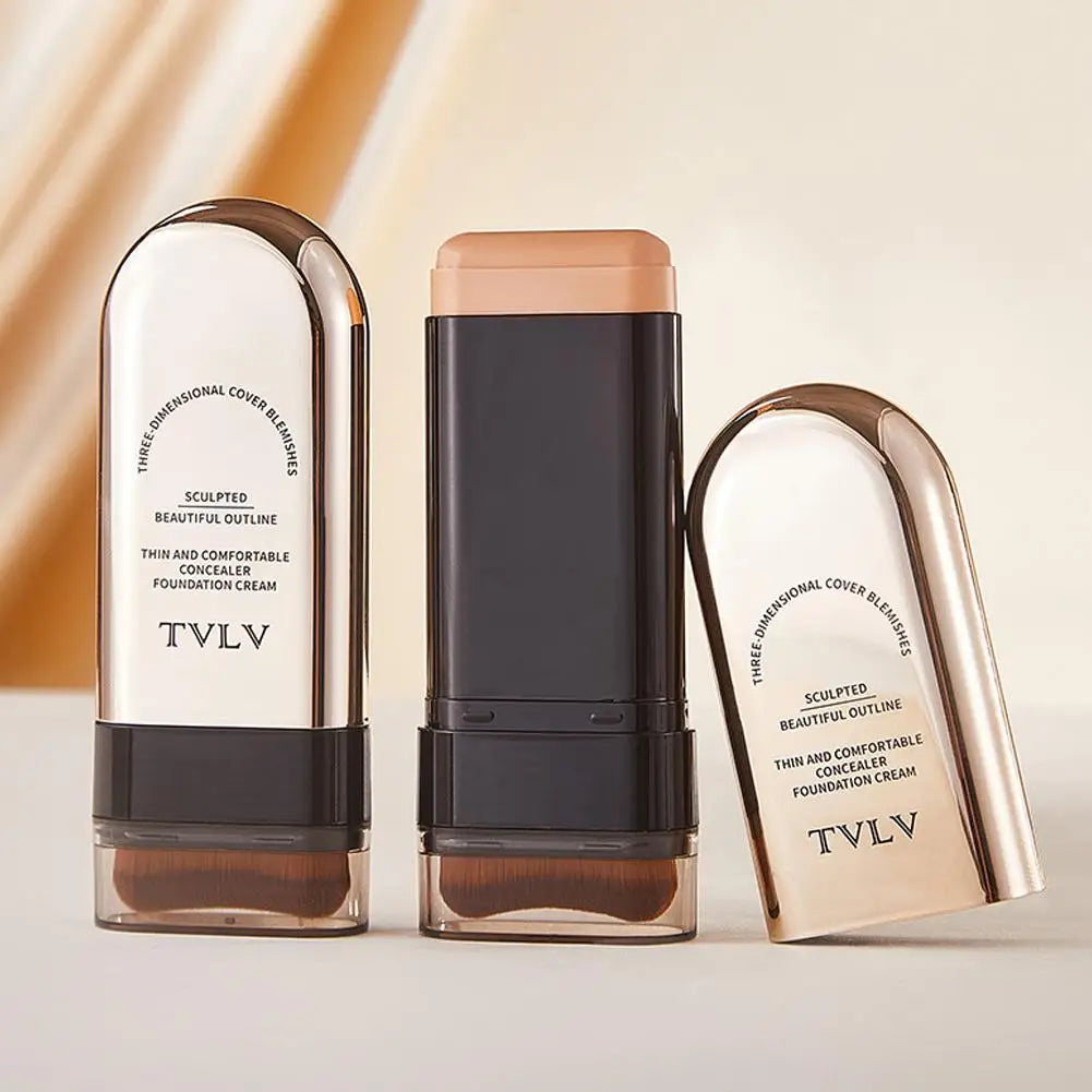 Waterproof Concealer Foundation Stick with Brush - Matte Finish