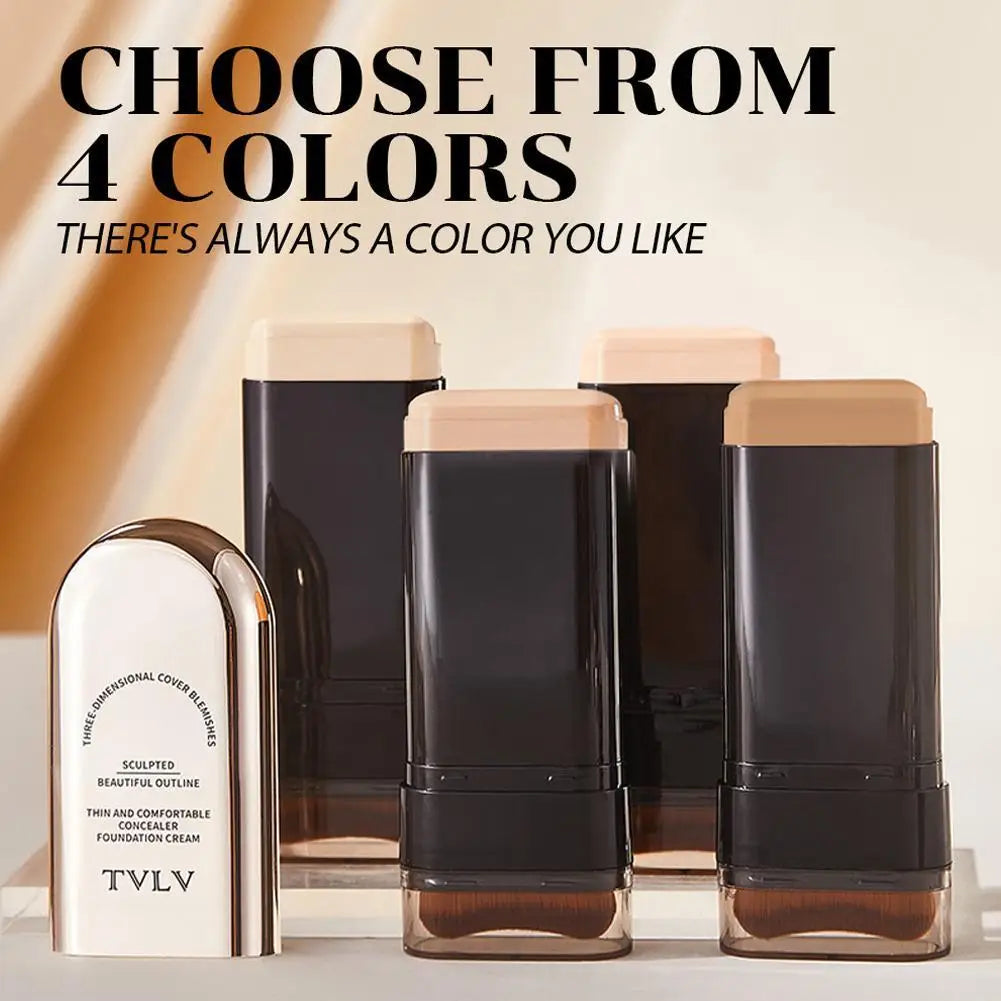 Waterproof Concealer Foundation Stick with Brush - Matte Finish