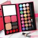 33-Color Portable Makeup Palette with Mirror, Blush, and Lipstick