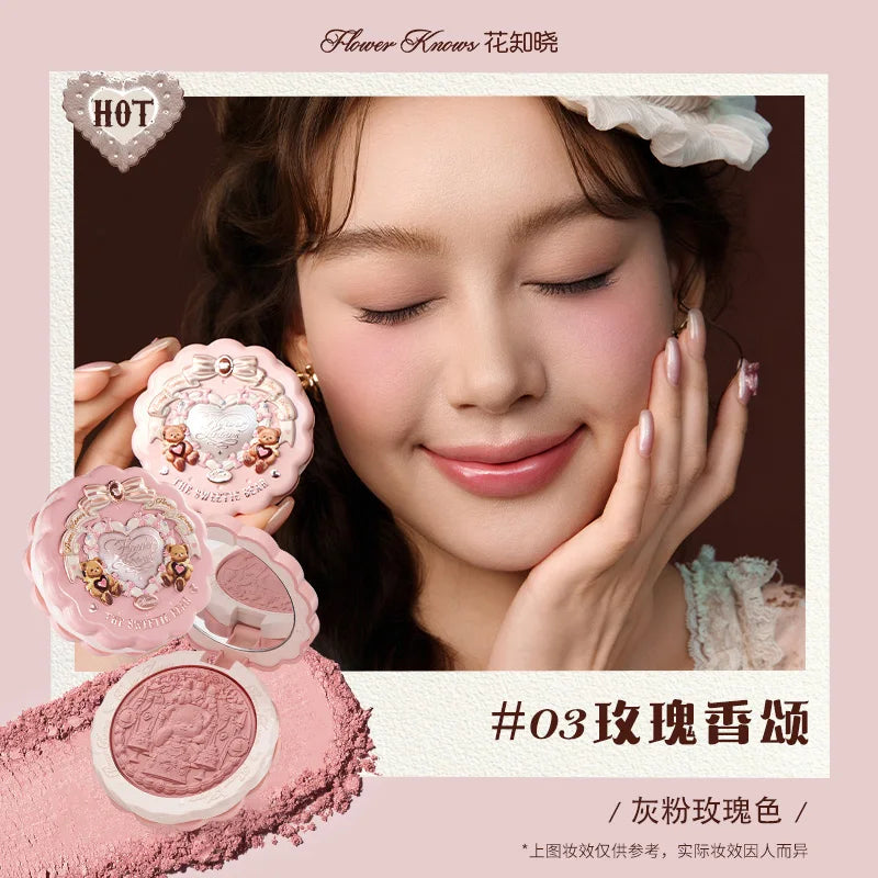 Sweetie Bear Silk Satin Matte Blush Powder
