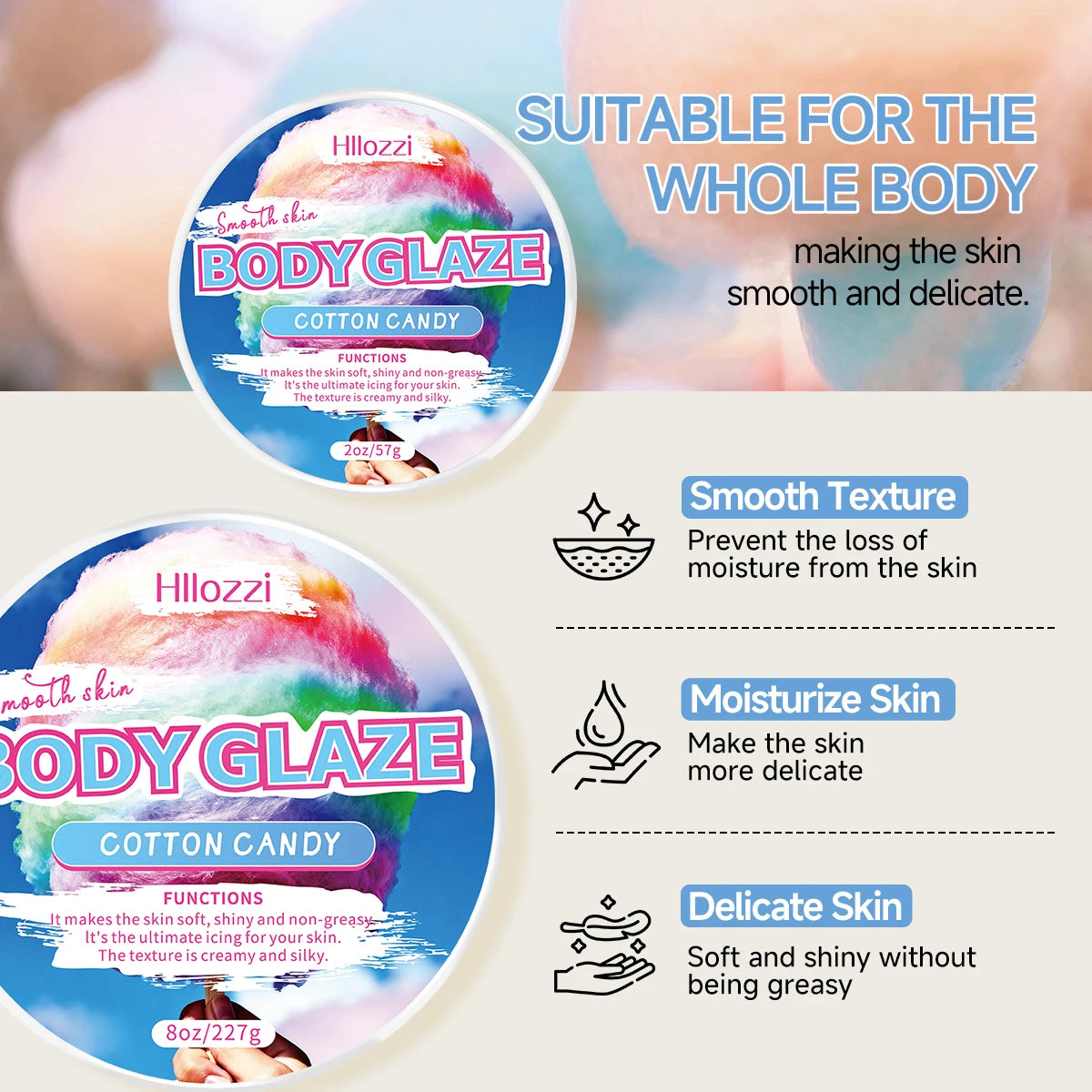 Marshmallow Body Glaze Moisturizing Skin Repair - 8oz & 2oz