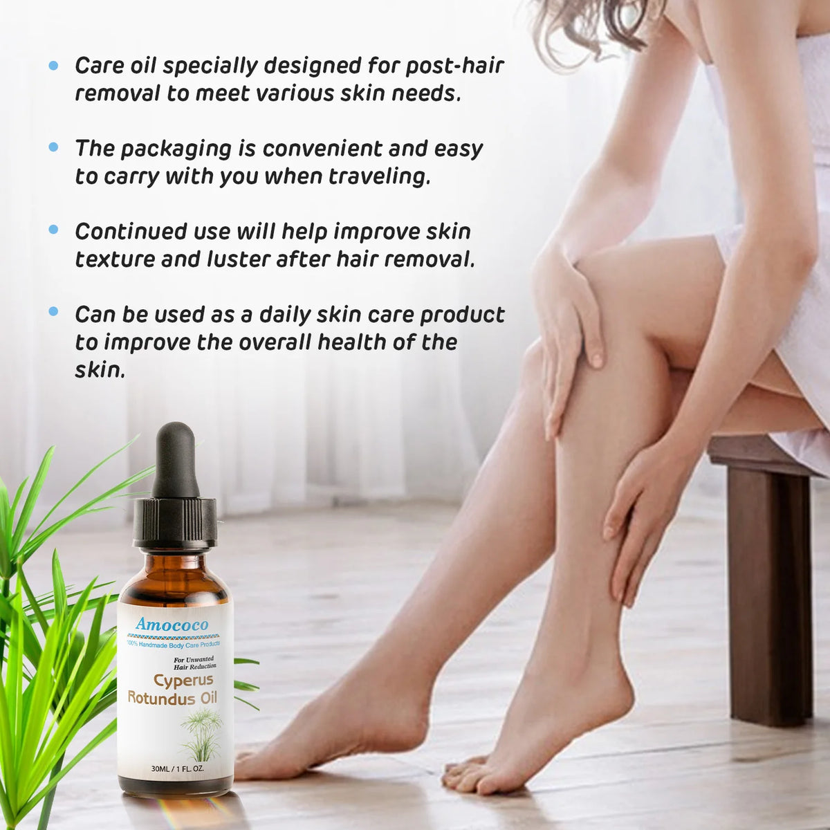 Amococo Cyperus Rotundus Oil Soothing Post-Hair Removal Serum (30ml)