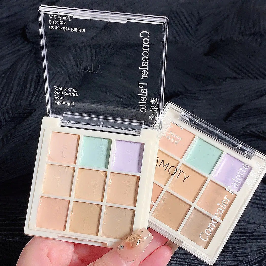 Long-Lasting 9-Color Concealer Palette for Dark Circles and Acne Marks