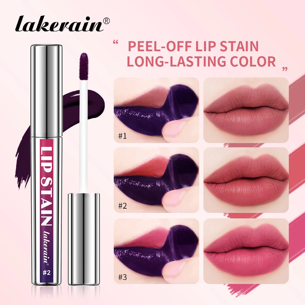 3-Color Peel Off Lip Stain Waterproof Long Lasting Lip Tint