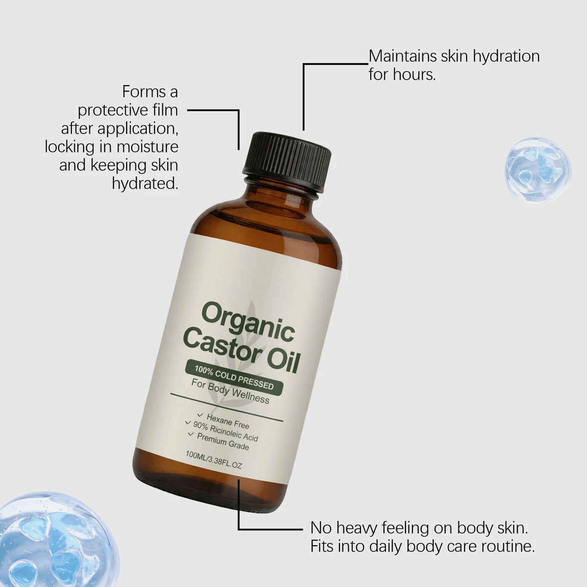 Organic Cold Pressed Castor Oil for Dry and Sensitive Skin