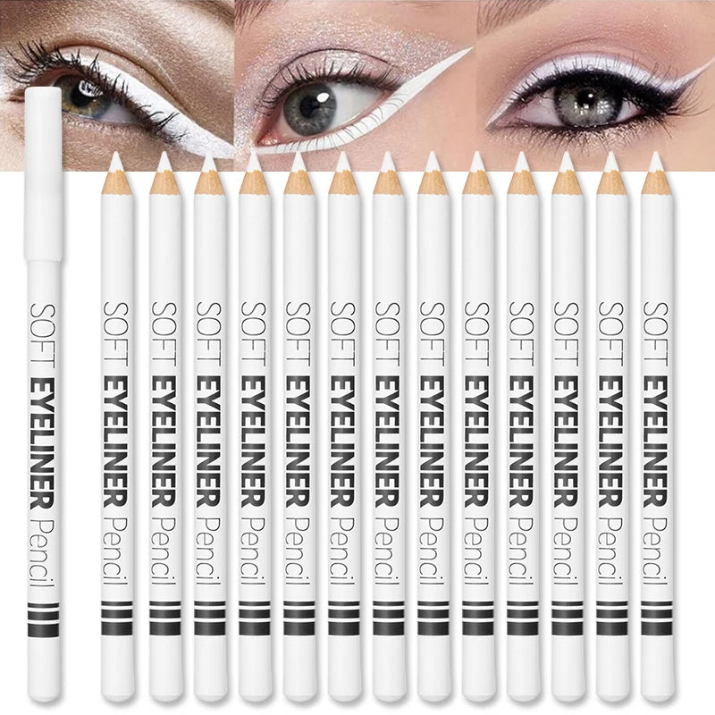 Smooth Waterproof White Eyeliner Pencil Long-Lasting Eye Brightener