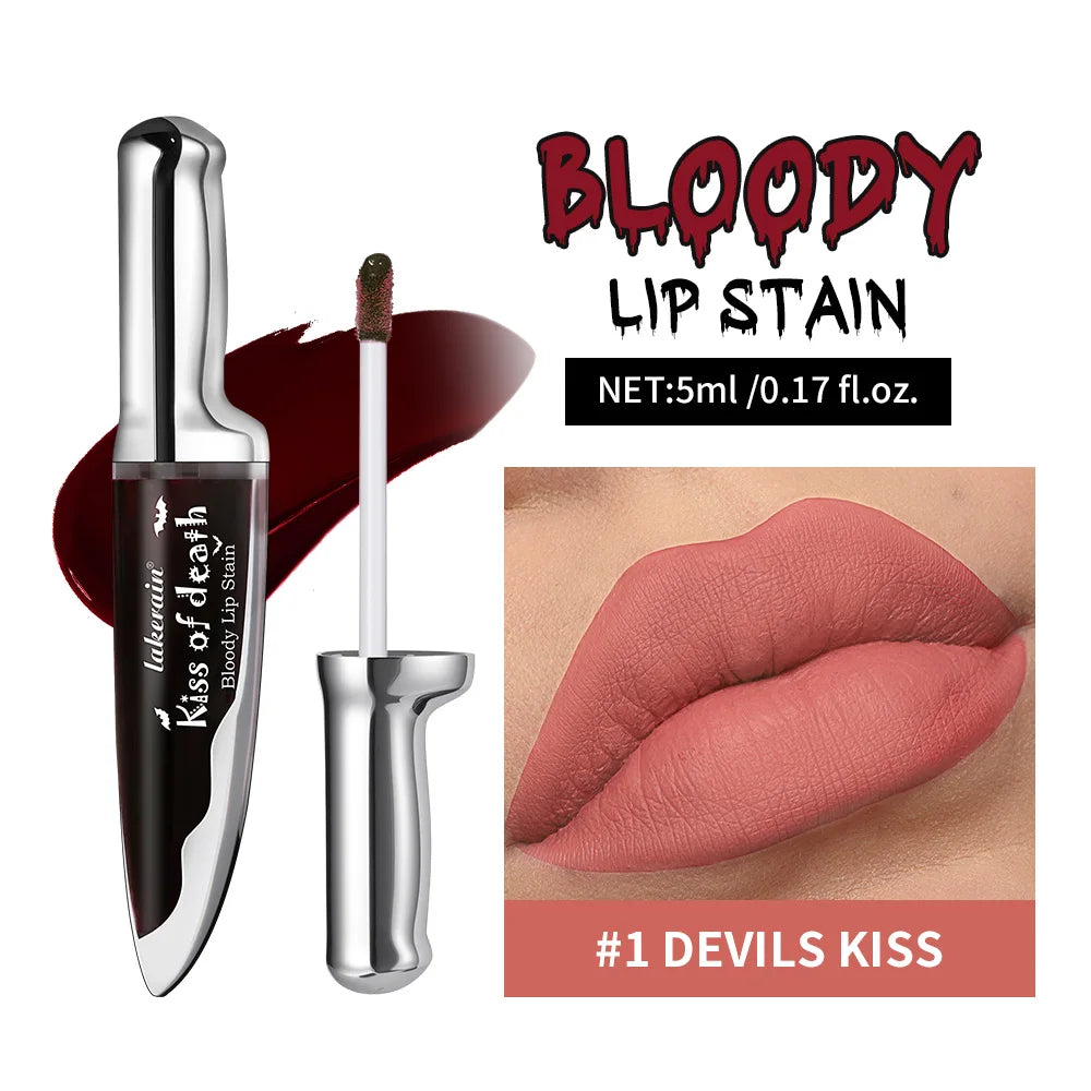 Bloody Gothic Matte Lip Stain for Halloween Cosplay Makeup