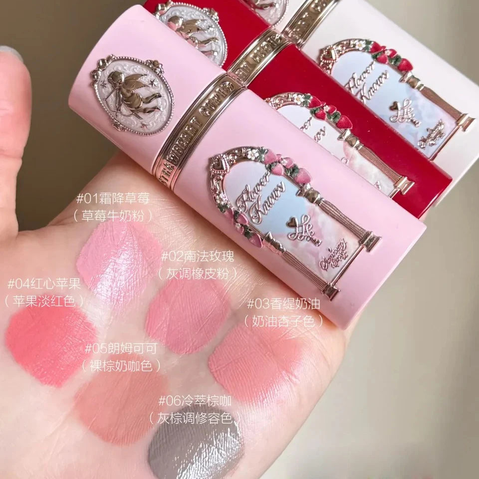 Strawberry Cupid Velvet Matte Lip Cream and Pressed Powder Liquid Blush Set