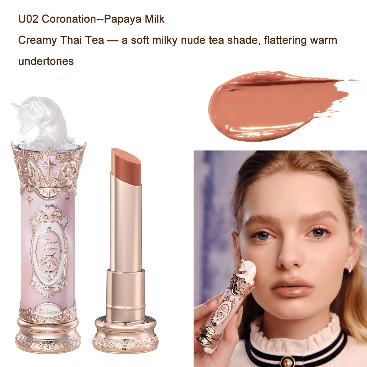 Knight Unicorn Makeup Set with Eyeshadow, Blush, Lipstick and Loose Powder