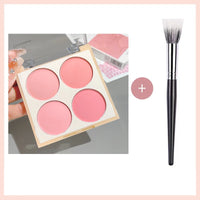 4-Color Matte Blush Palette - Waterproof Long-Lasting Pink Purple Tones