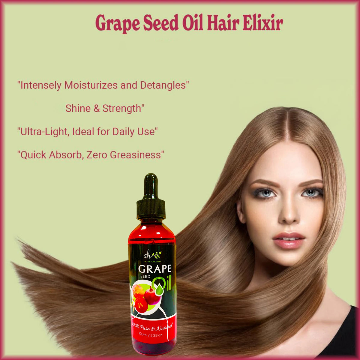 100ml Organic Cold Pressed Grapeseed Carrier Oil