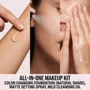 3-Piece Makeup Set: Foundation, Setting Spray, and Cleansing Oil