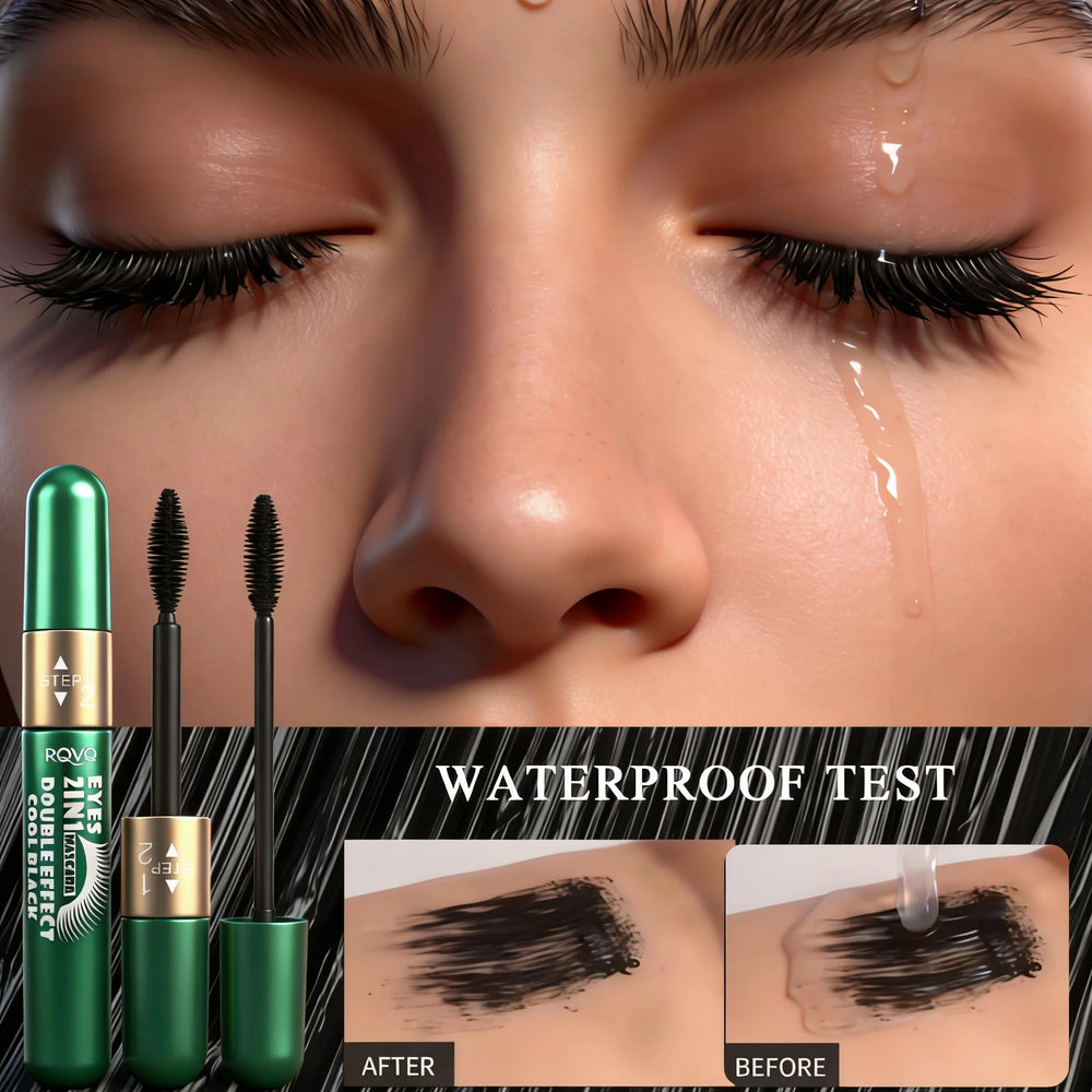 2-in-1 Waterproof Long-Lasting Curling Mascara