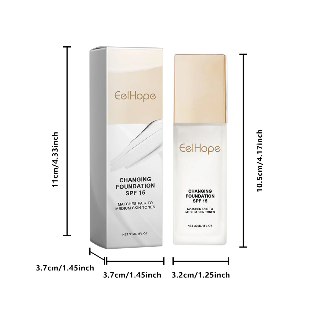 Color Changing Foundation SPF 15 - Hydrating & Long Lasting (30ml)