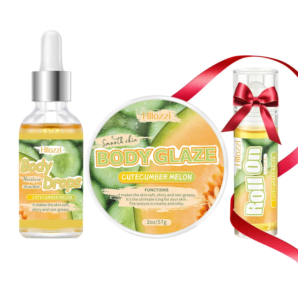 Cutecumber Melon Body Oil and Glaze Set with Rollerball Applicator