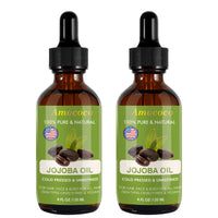 Amococo Jojoba and Rosehip Oil Set, Cold Pressed Face and Body Oil, 2 x 120ml