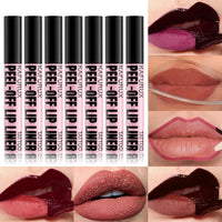 7-Piece Peel Off Lip Stain Set - Long Lasting Waterproof Lip Tint