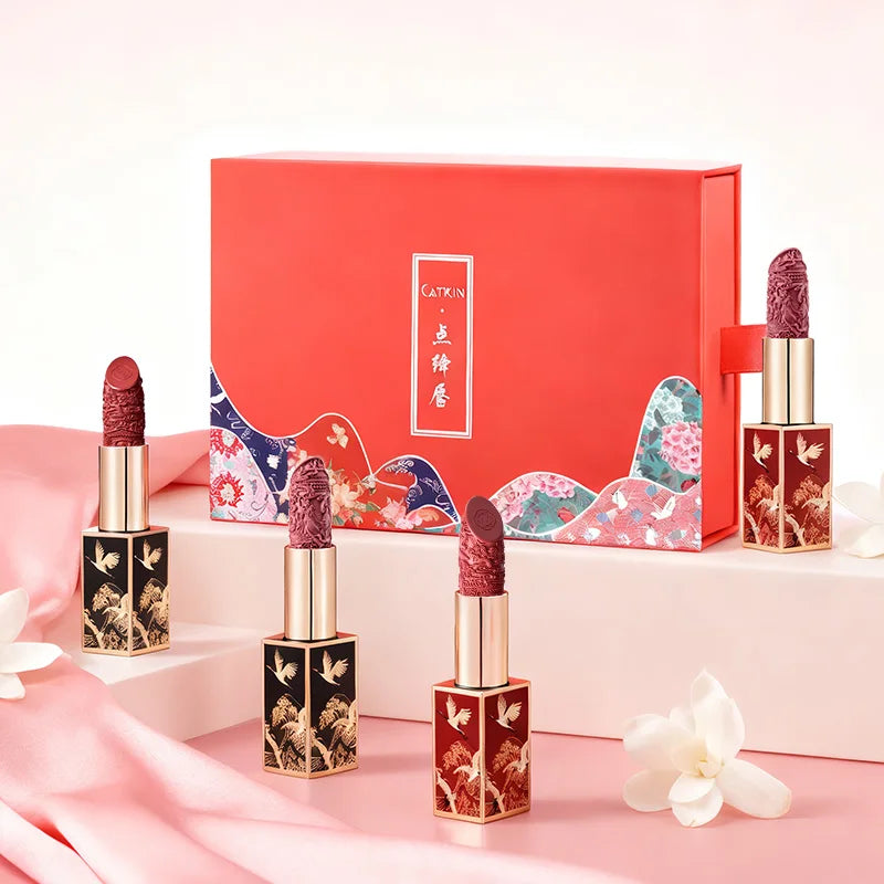 CATKIN 4-Piece Matte Carving Lipstick Set