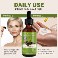 Amococo Jojoba and Rosehip Oil Set, Cold Pressed Face and Body Oil, 2 x 120ml