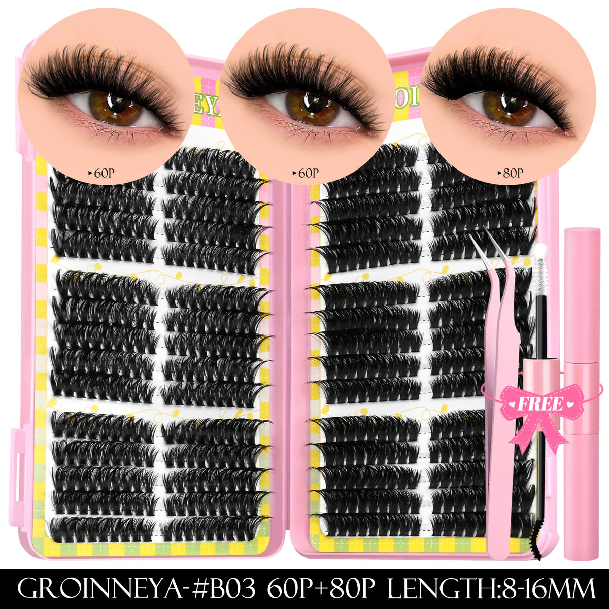540pcs Lash Clusters Kit with Bond and Seal