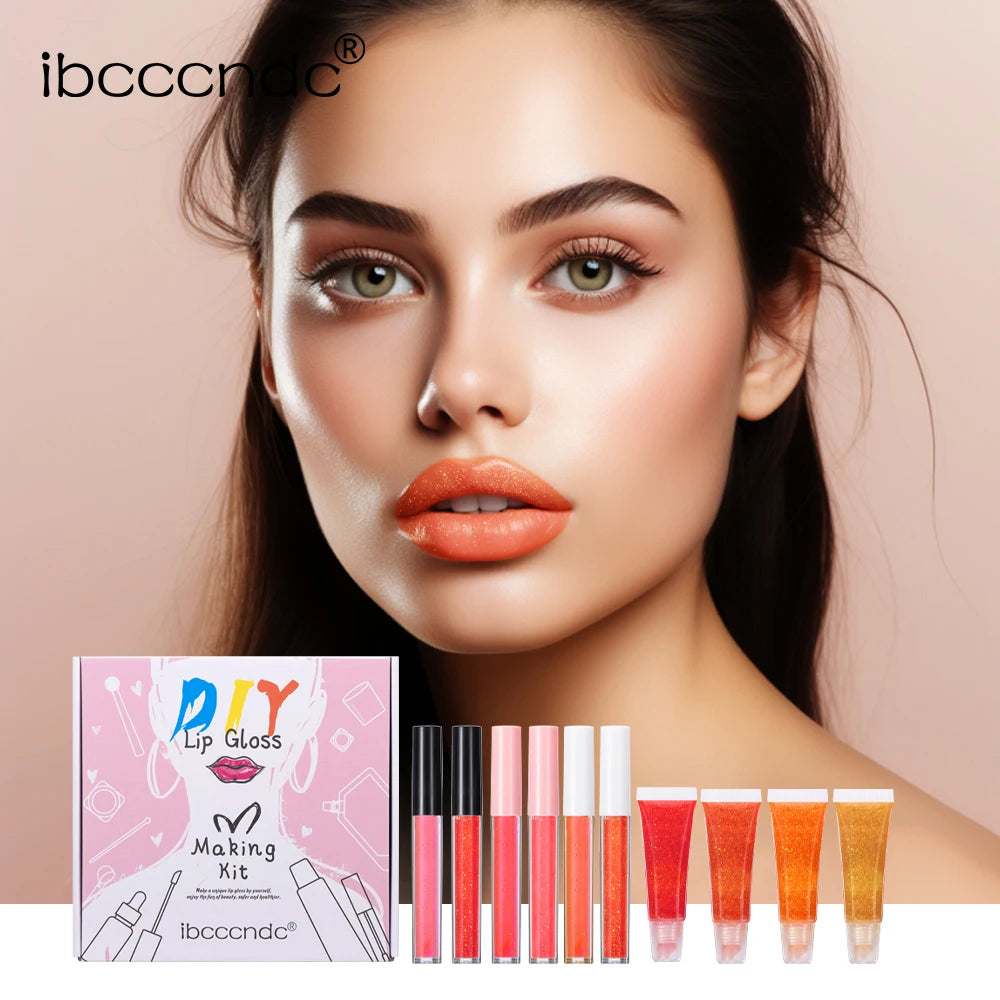 DIY Moisturizing Lip Gloss Making Kit with Glitter and Tools