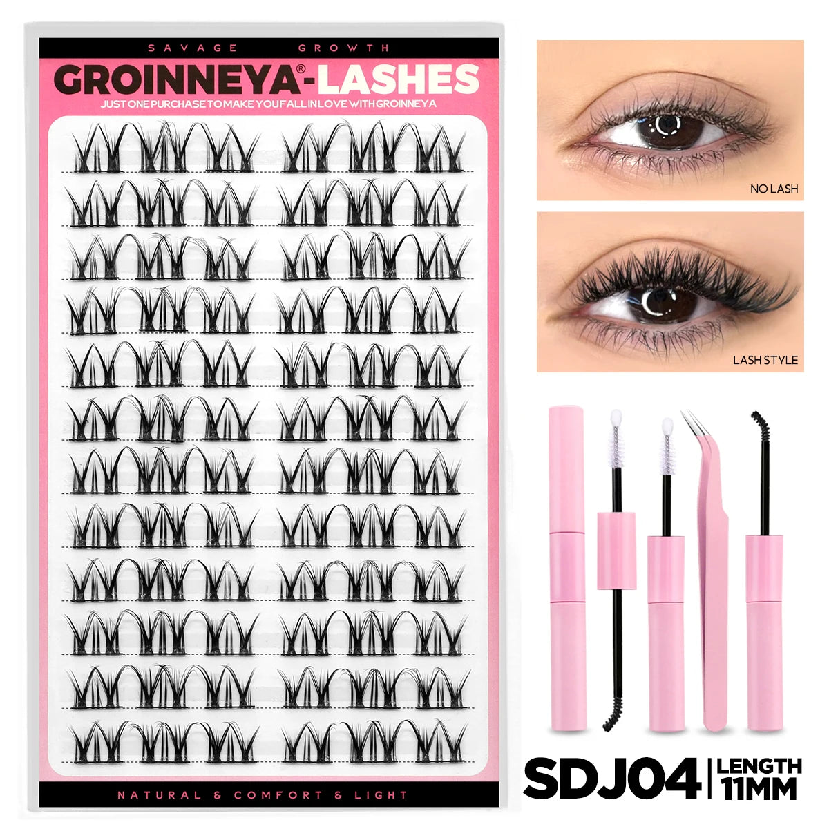 Cat Eye DIY Lash Extension Kit with Bond, Seal, and Tweezers