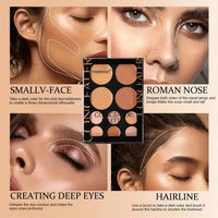 10-Color Cream Contour and Concealer Palette with Brush