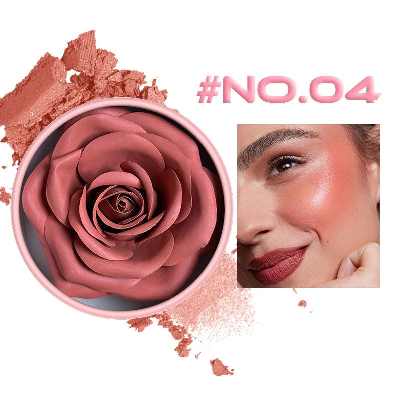 3D Rose Petal Floral Blush and Natural Highlighter