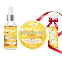 Pineapple Body Oil and Glaze Set with Rollerball Applicator