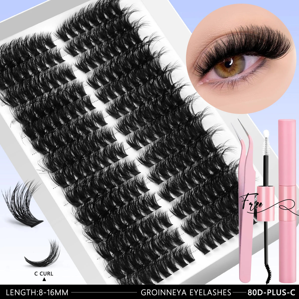 540pcs Lash Clusters Kit with Bond and Seal