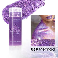 White Pearl Sparkling Sequins Glitter Gel Stick for Face and Body