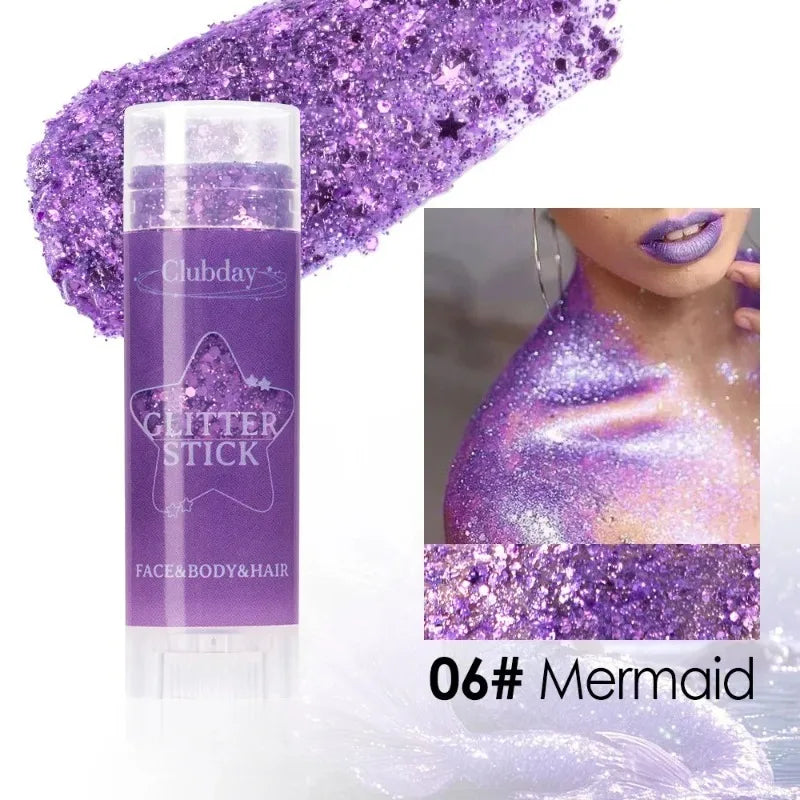 White Pearl Sparkling Sequins Glitter Gel Stick for Face and Body