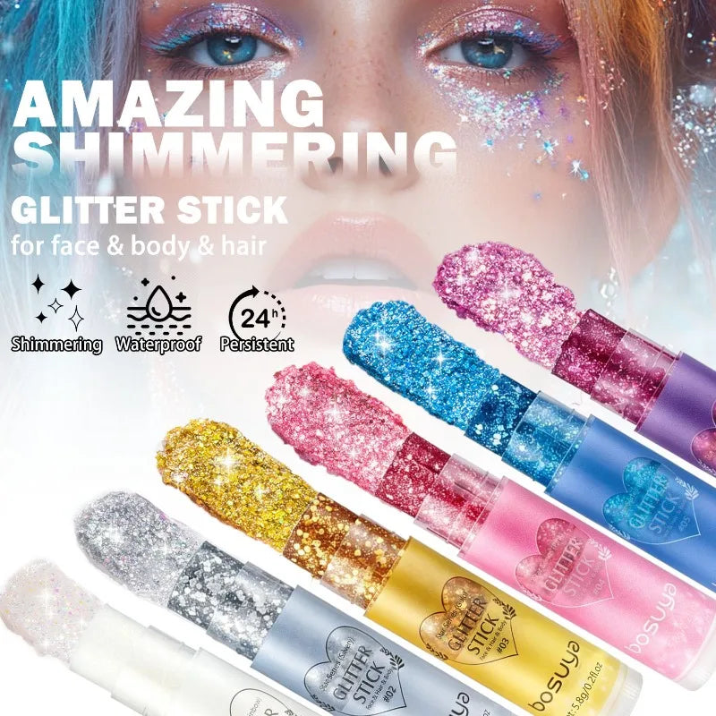 Sparkling Sequins Glitter Gel Stick for Face, Body, and Eyes