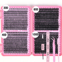 800PCS DIY Lash Cluster Extension Kit with Bond, Seal, and Tweezers