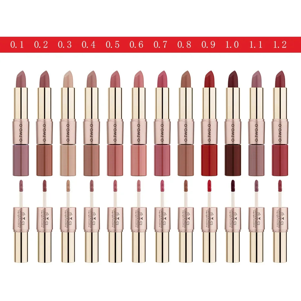 O.TWO.O 2-in-1 Waterproof Matte Lipstick and Lip Gloss