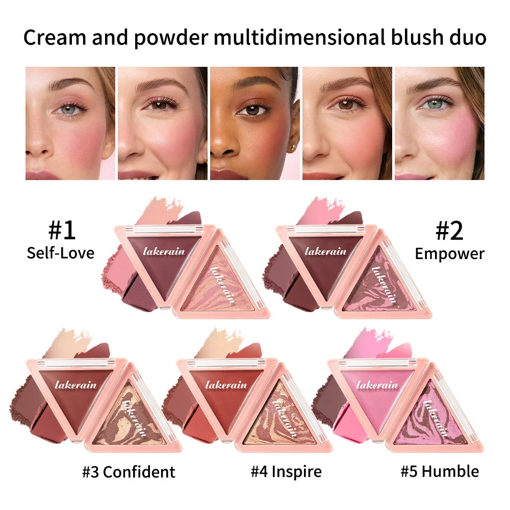 Triangle Two Tone Cream and Powder Blush Palette