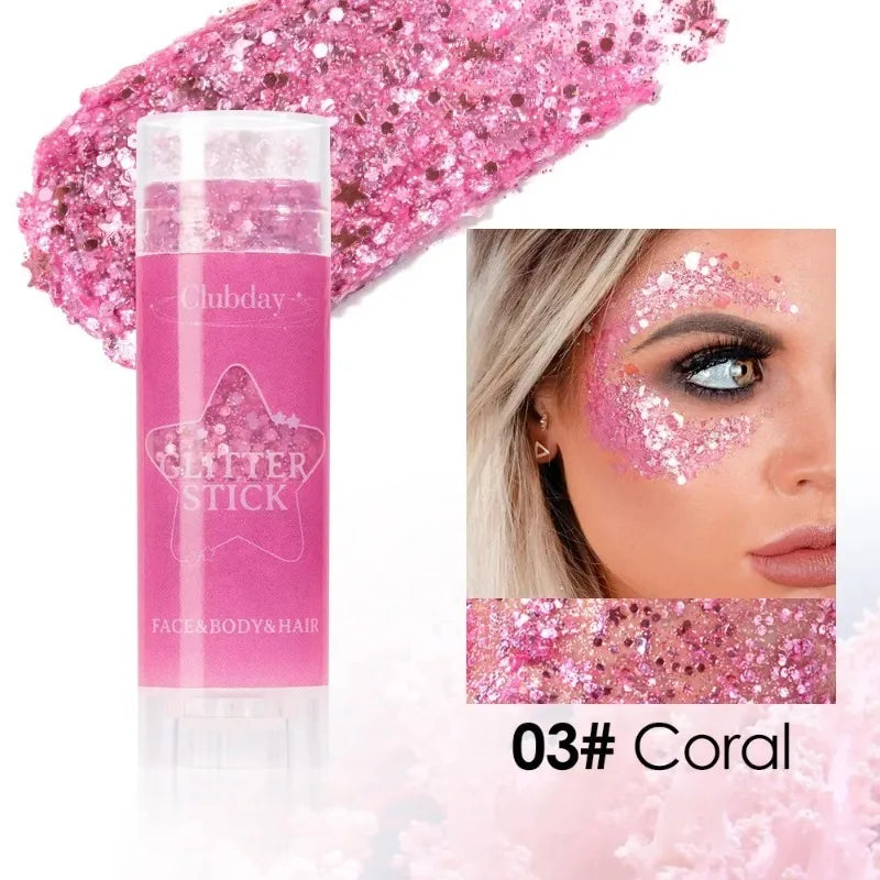 White Pearl Sparkling Sequins Glitter Gel Stick for Face and Body