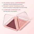 Triangular Two-Tone Matte Blush Palette with Folding Design